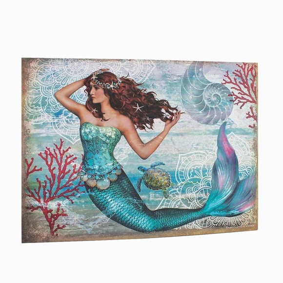 ELC Designs Other - Swimming Mermaid Photo Canvas Wall Art